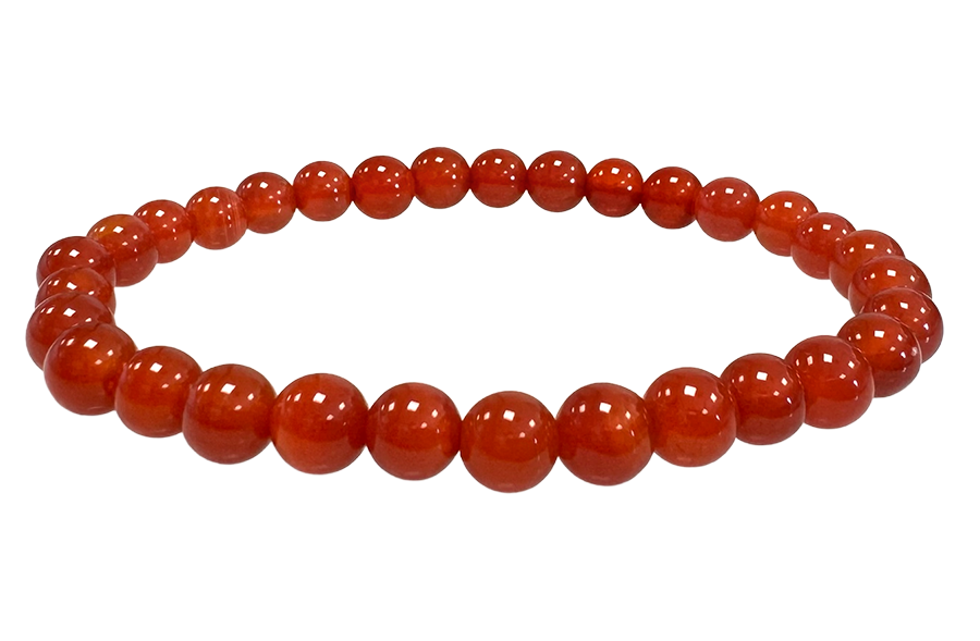 Roter Achat - A Qualität - Perlenarmband 6 mm