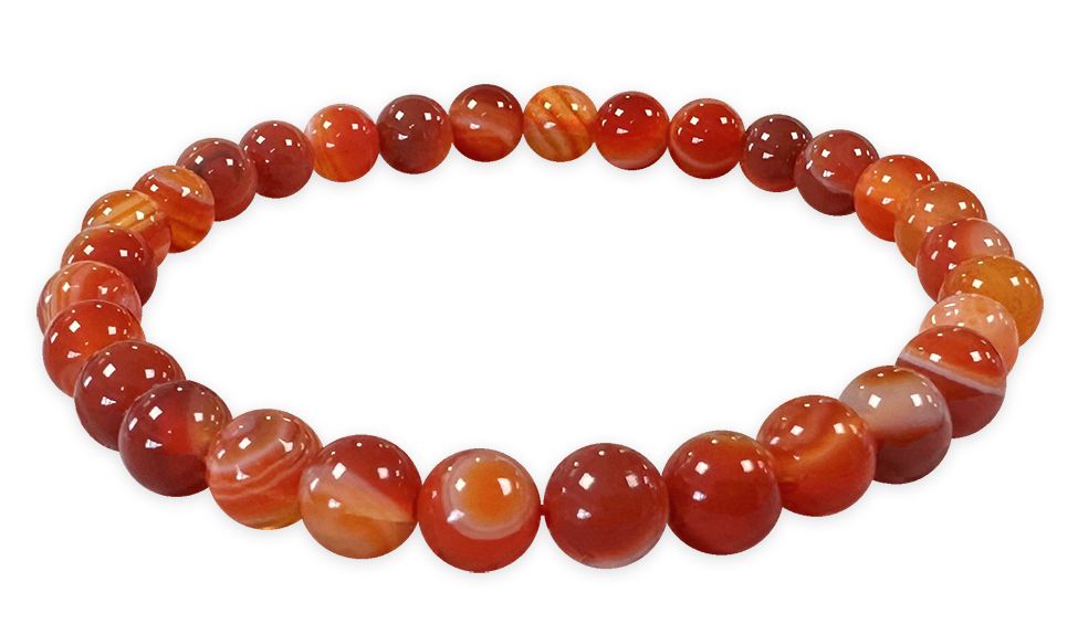 Roter Achat gebändert - A Qualität - Perlenarmband 6 mm
