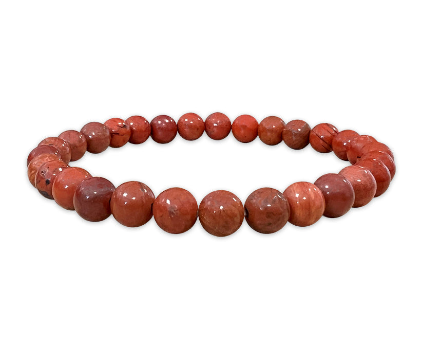 Roter Jaspis - A Qualität - Perlenarmband 6-7 mm