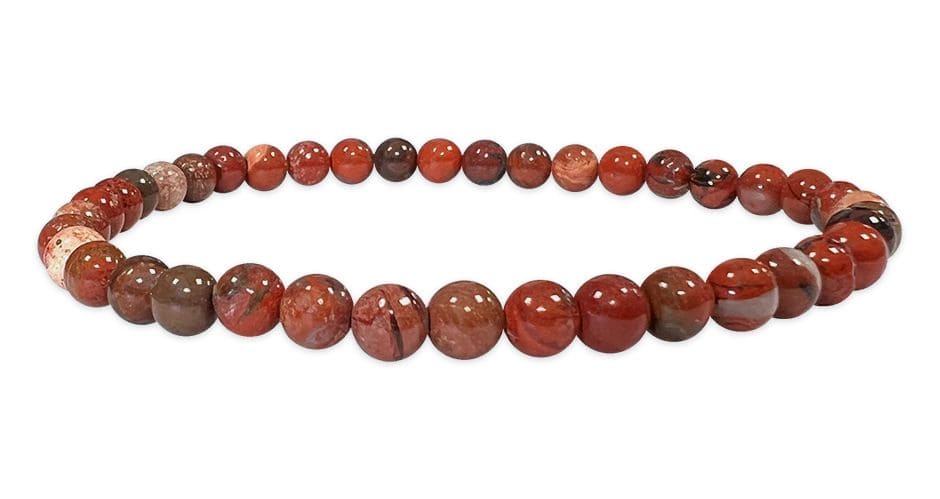Roter Jaspis Armband – Südafrika Natursteine (4 mm, Qualität AB)