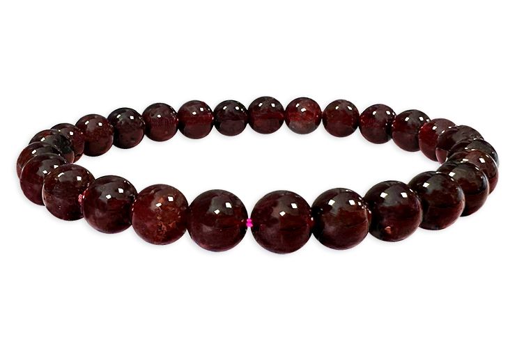 Rotes Granat - AA Qualität - Perlenarmband 5-6 mm