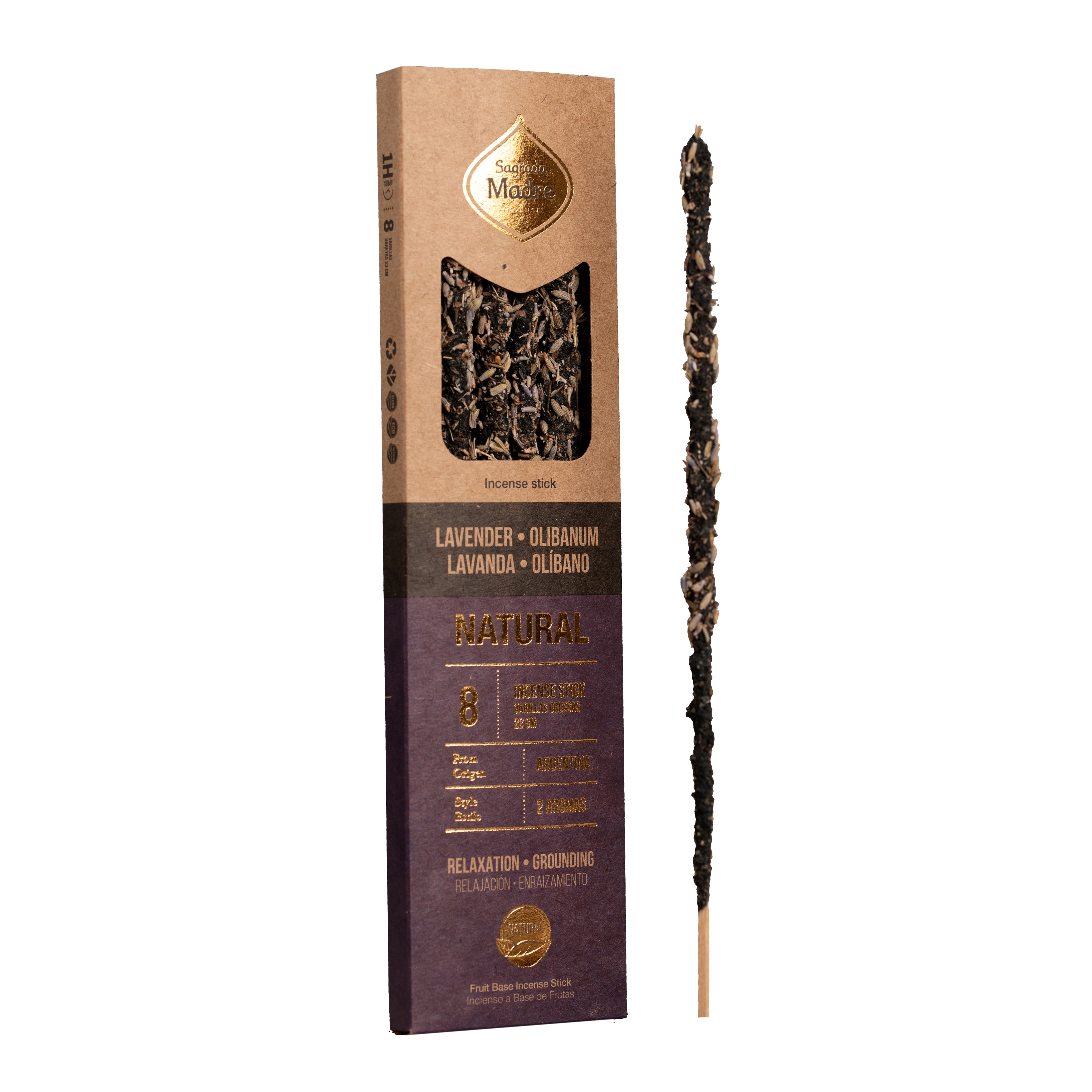 Sagrada Madre - 2 in 1 - geteilte Düfte: Lavendel & Weihrauch - Räucherstäbchen - 8 Stk.