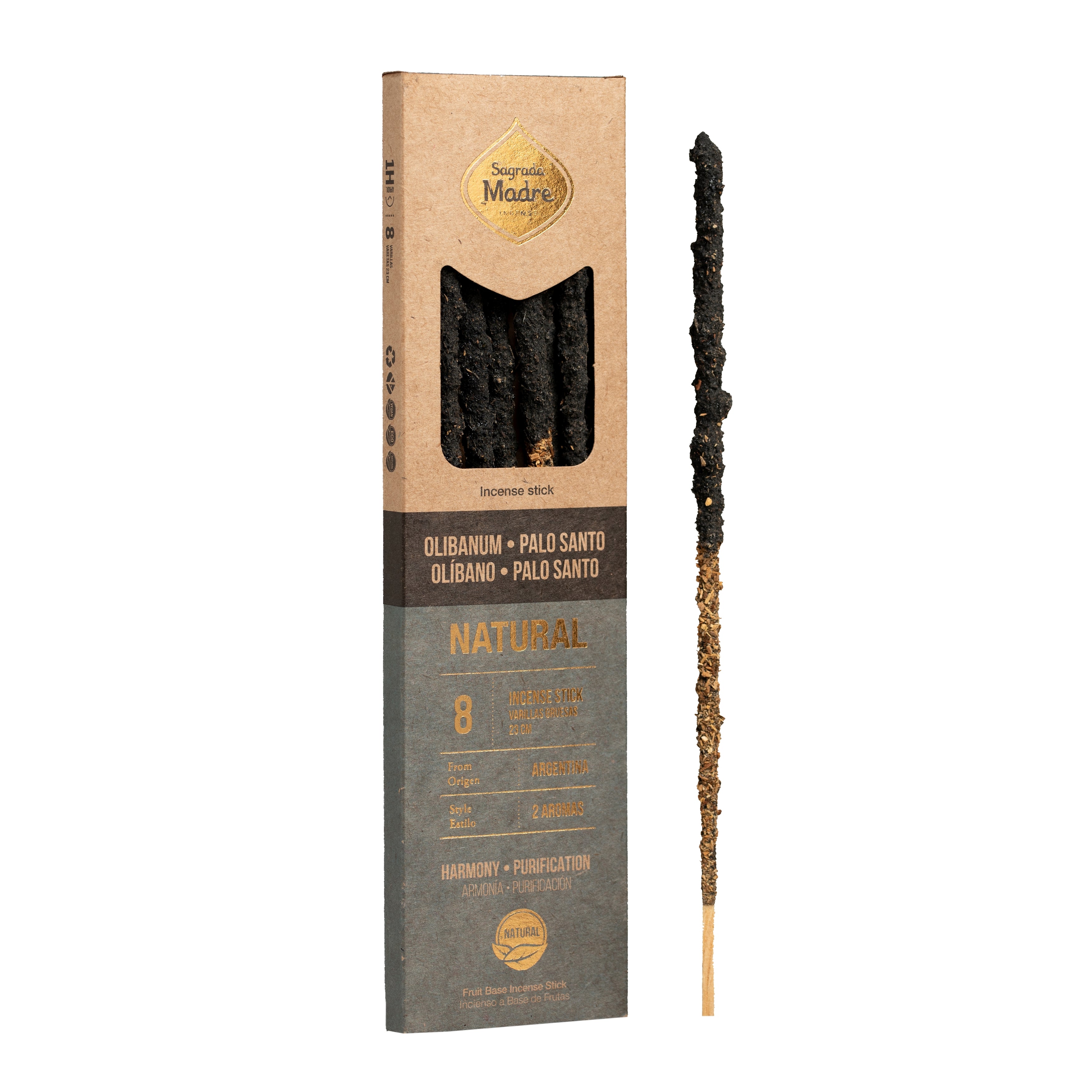 Sagrada Madre - 2 in 1 - geteilte Düfte: Weihrauch & Palo Santo - Räucherstäbchen - 8 Stk.