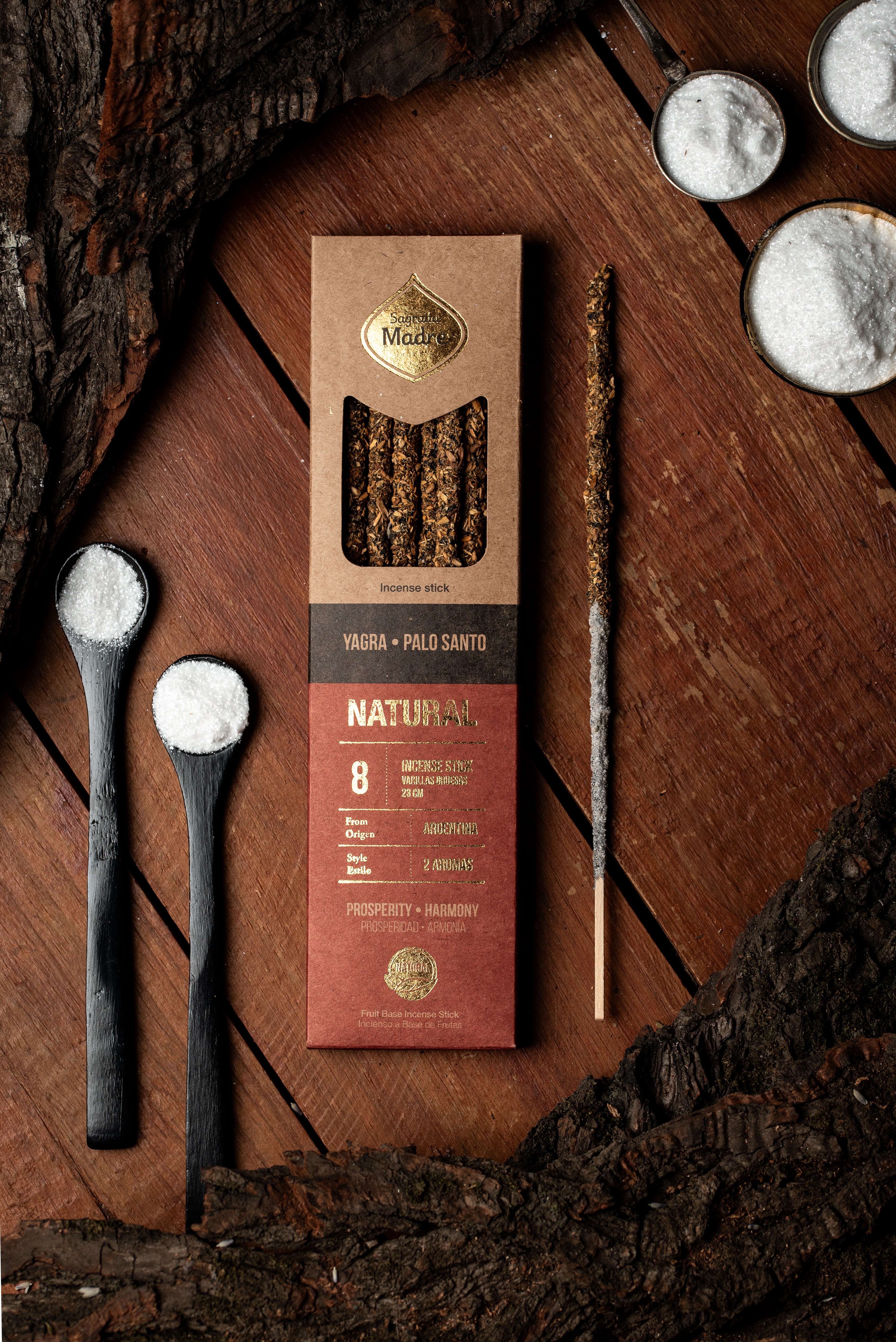 Sagrada Madre - 2 in 1 - geteilte Düfte: Yagra & Palo Santo - Räucherstäbchen - 8 Stk.