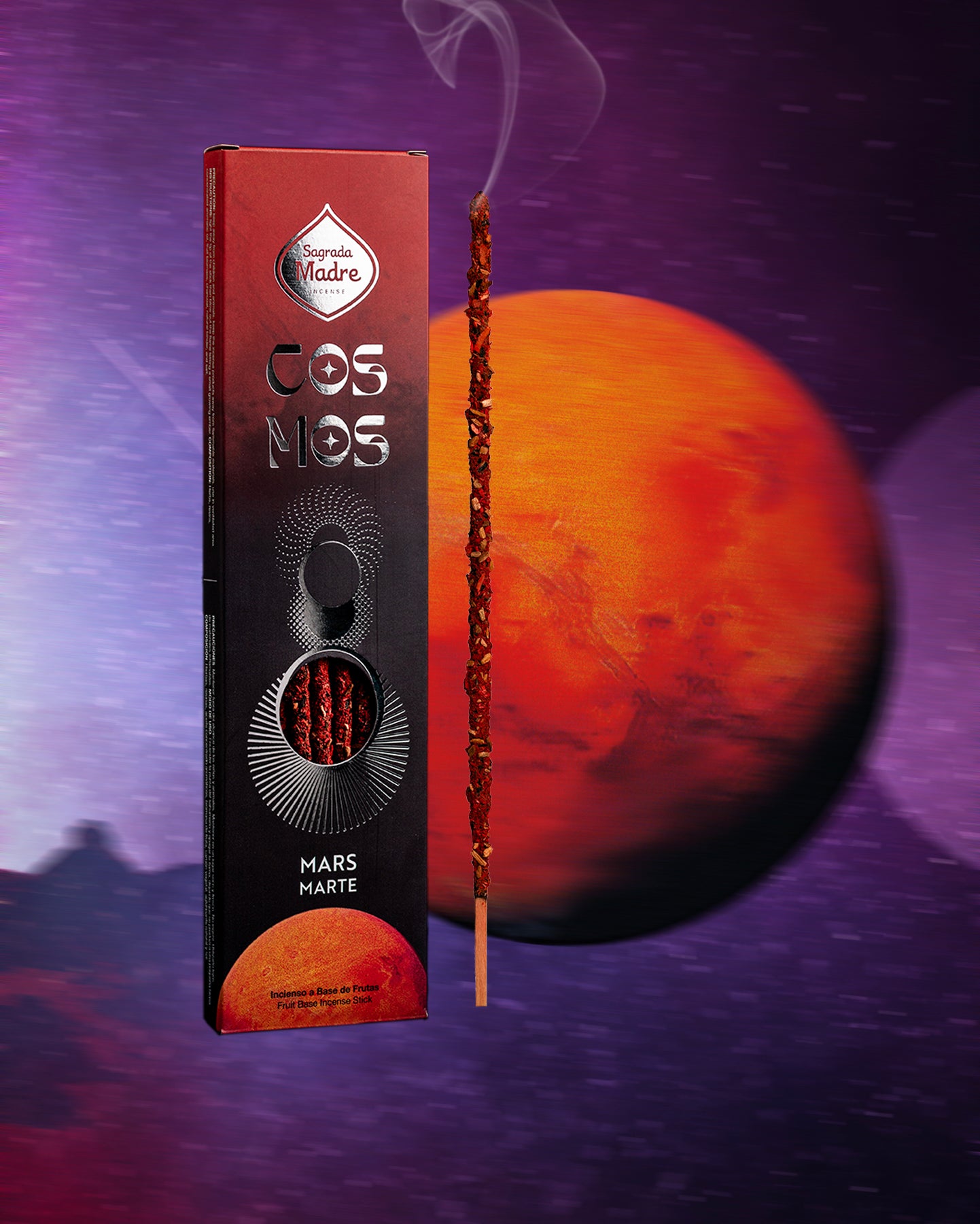 Sagrada Madre - Cosmos - Mars - Rote Früchte & Palo Santo -  Räucherstäbchen - 8 Stk.