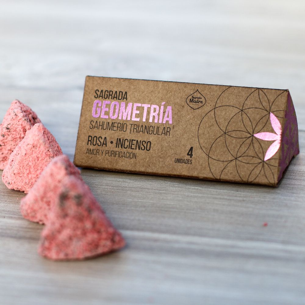 Sagrada Madre - Sacred Geometry - Dreieck-Räucherkegel - Rosen & Weihrauch
