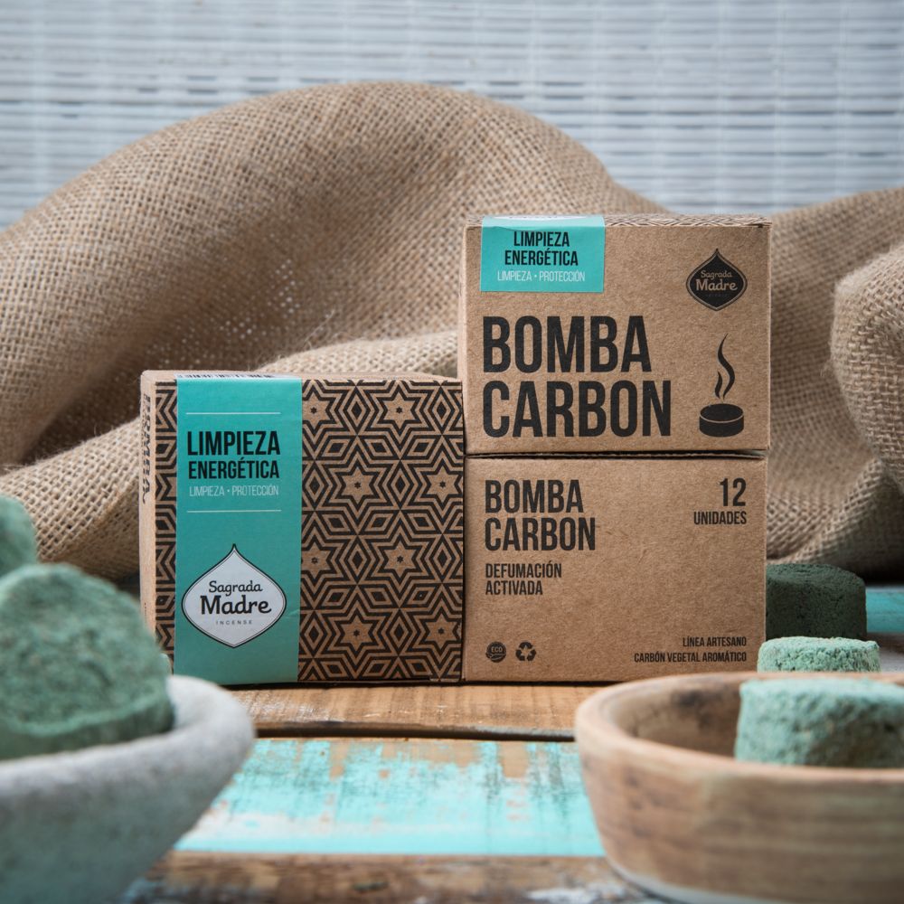 Sagrada Madre – Bomba Carbón - Aktiv-Räucherkohle - Energetische Reinigung - 12 Stk.