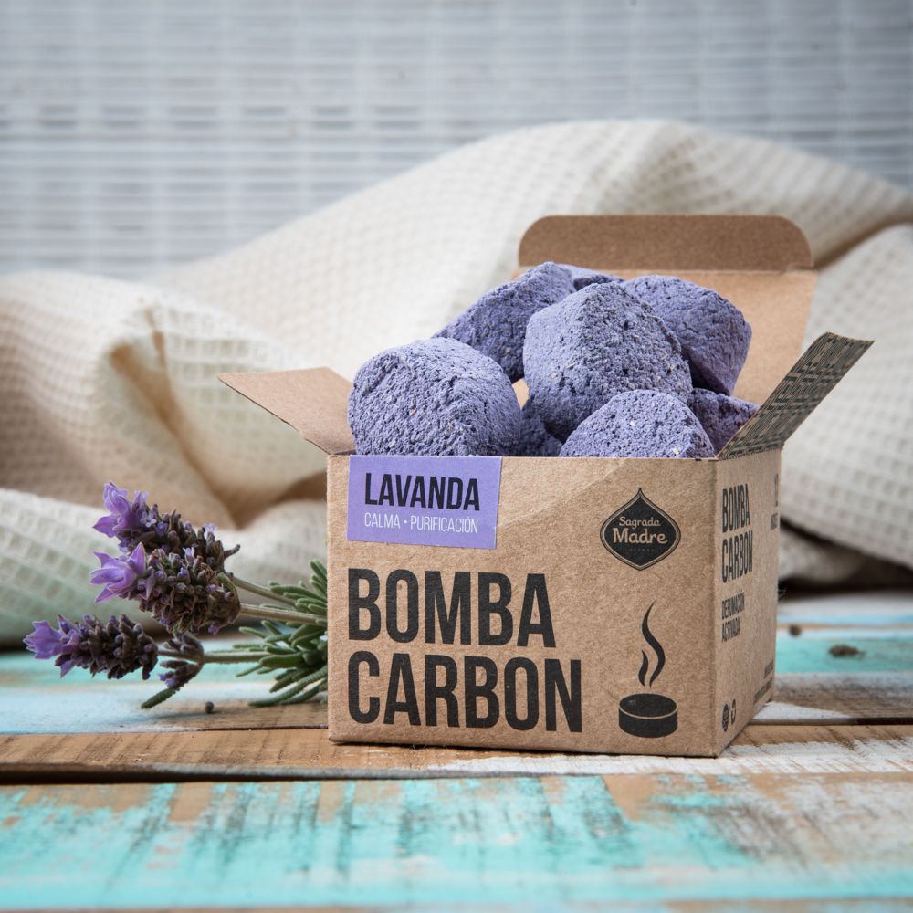 Sagrada Madre – Bomba Carbón - Aktiv-Räucherkohle - Lavendel - 12 Stk.