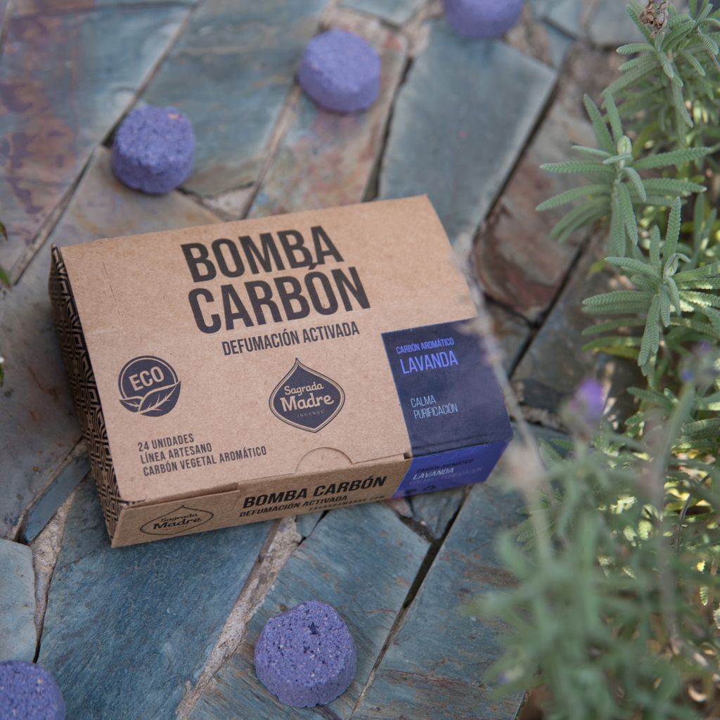 Sagrada Madre – Bomba Carbón - Aktiv-Räucherkohle - Lavendel - 24 Stk.