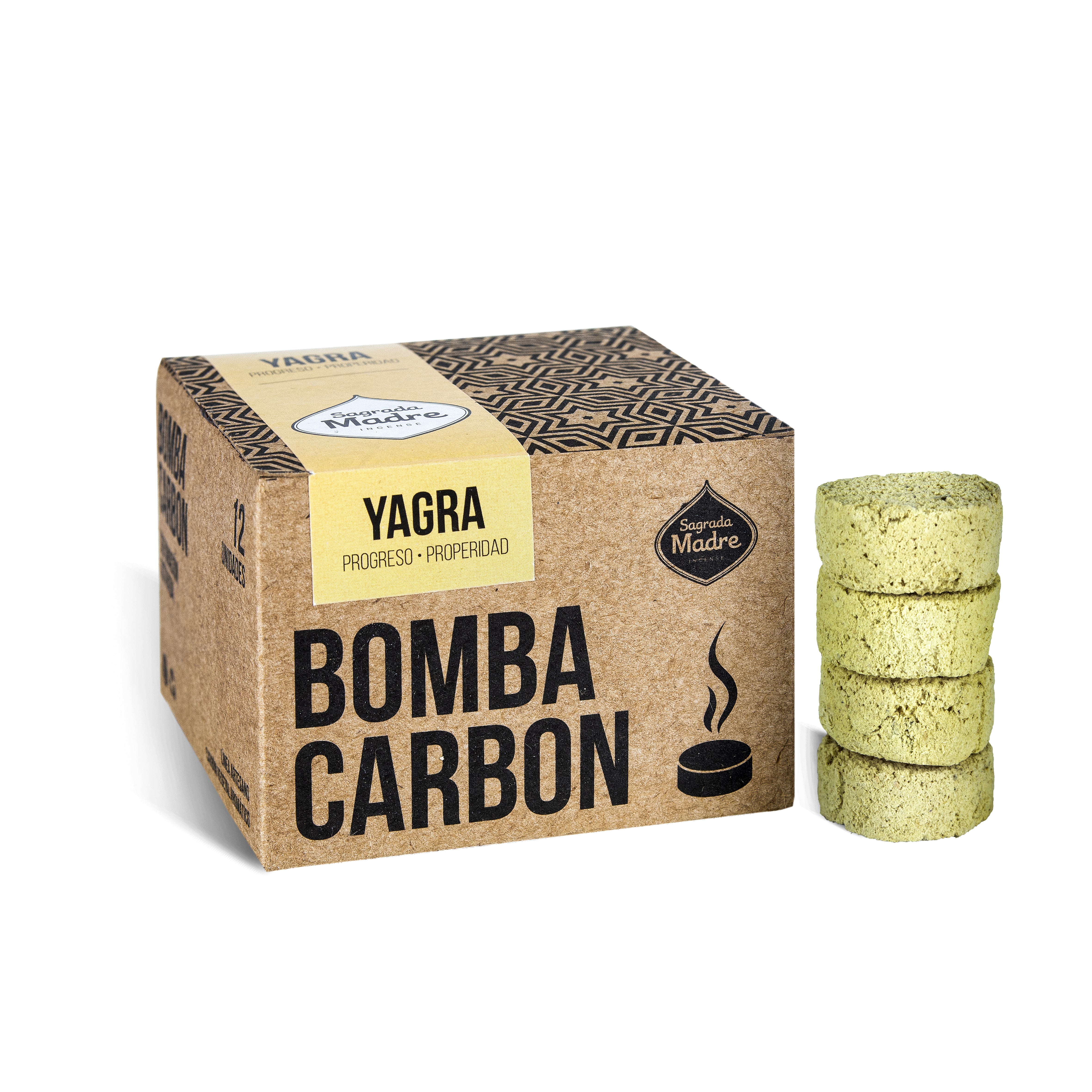 Sagrada Madre – Bomba Carbón - Aktiv-Räucherkohle - Yagra - 12 Stk.