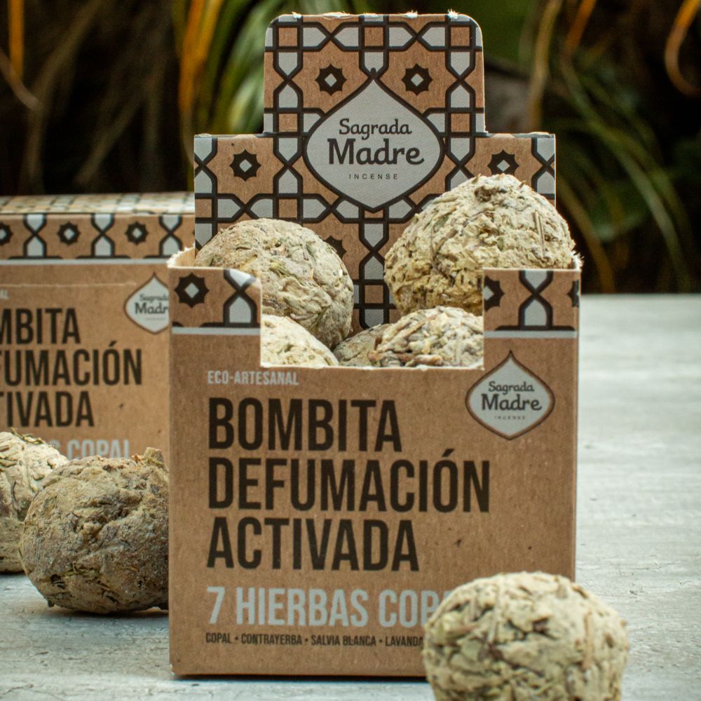 Sagrada Madre – Bombitas - Aktiv Räucherkugeln - 7 Kräuter & Copal – 8 Stk.
