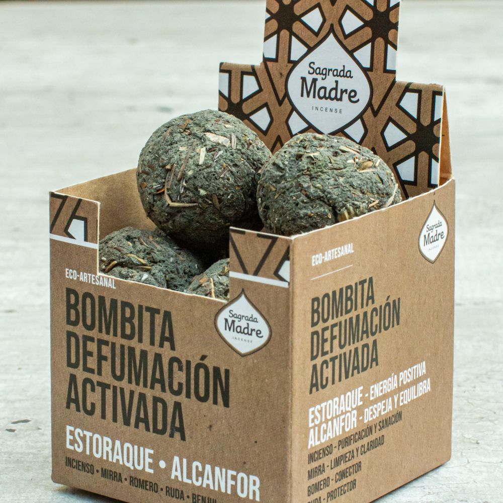 Sagrada Madre – Bombitas - Aktiv Räucherkugeln - Styrax & Kampfer – 8 Stk.