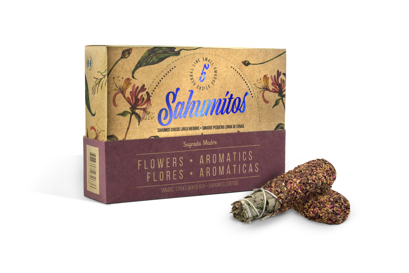 Sagrada Madre – Sahumito - Räucherbündel Mix Aromatische Blumen - 5 Stk.