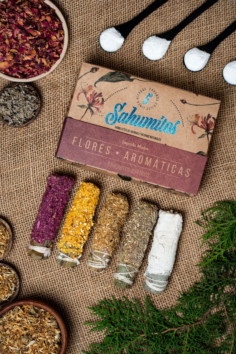 Sagrada Madre – Sahumito - Räucherbündel Mix Aromatische Blumen - 5 Stk.