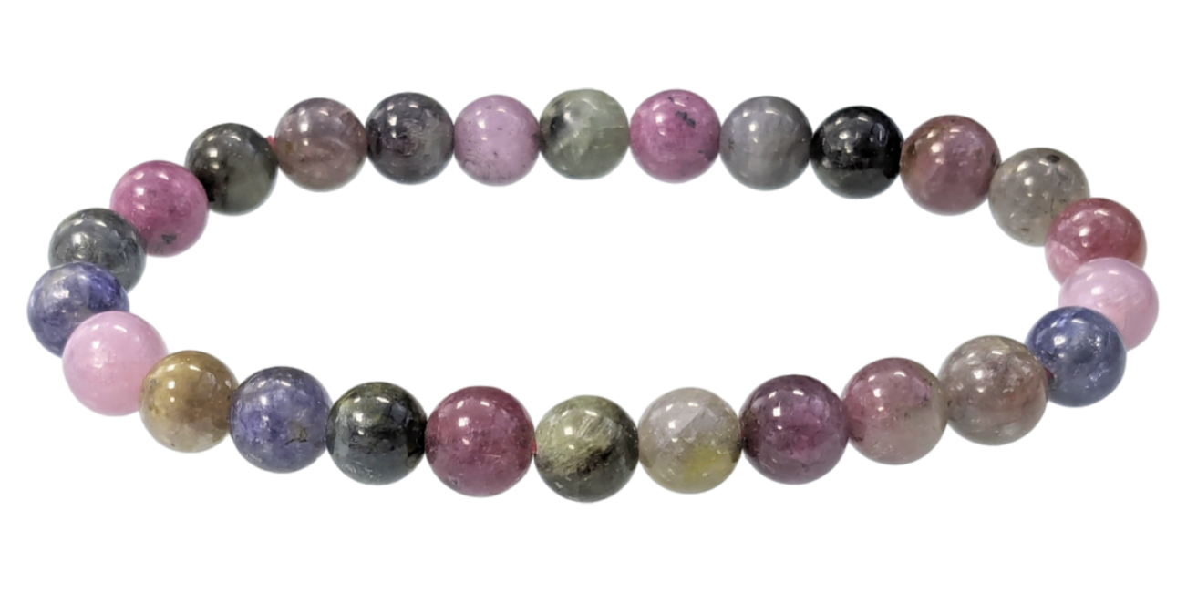 Saphir mehrfarbig - AB Qualität - Perlenarmband 6-7 mm