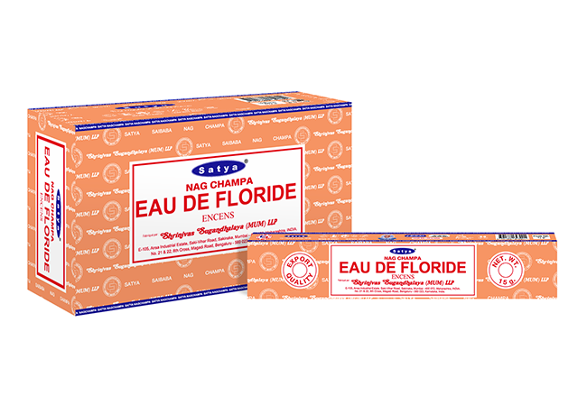 Satya - Florida Water (Energie & Reinigung) – Räucherstäbchen – 15 g Schachtel (ca. 12–15 Stäbchen)