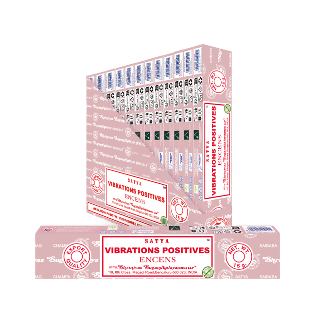 Satya - Positive Vibes (Positive Schwingungen) – Räucherstäbchen – 15 g Schachtel (ca. 12–15 Stäbchen)