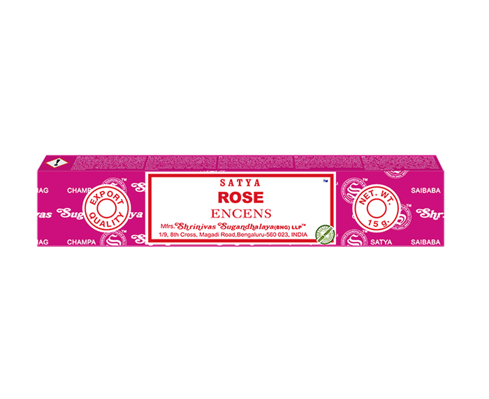 Satya - Rose – Räucherstäbchen – 15 g Schachtel (ca. 12–15 Stäbchen)