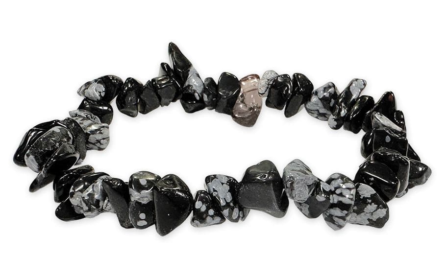 Schneeflocken-Obsidian Splitterarmband – Kontrast der Natur (5-8 mm)