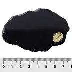 Schörl-Platte (Anschliff), 5-7 cm – polierte Scheibe aus schwarzem Turmalin - Schutz & Erdung