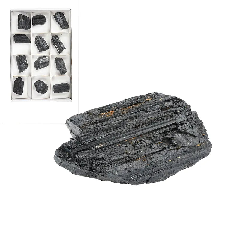 Schörl Rohsteine (ca. 6-9 cm) – Schwarzer Turmalin für Schutz & Gelassenheit