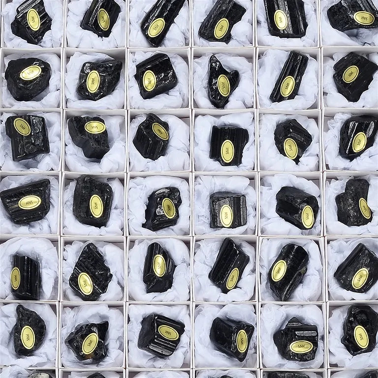 Schwarzer Turmalin (Schörl) - Rohkristall - anpoliert – Schutz & Erdung - 1,5–4 cm