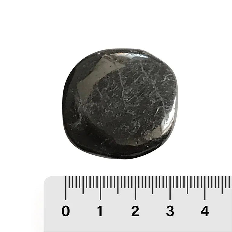 Schwarzer Turmalin (Schörl) – Scheibenstein - flach & poliert - ca. 2,3–3,8 cm