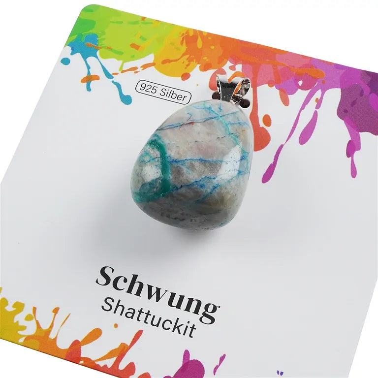 Schwung – Shattuckit Trommelstein 2,5 - 3 cm mit 925er Silber-V-Öse - groß