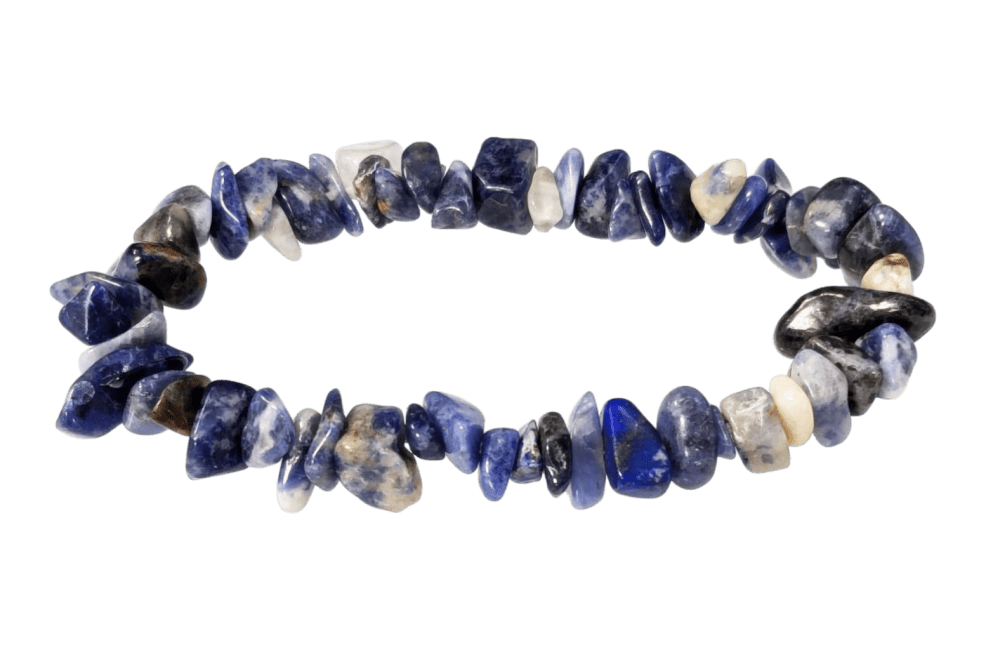 Sodalith Splitterarmband – Natürliche Nuggets aus Brasilien (5-8 mm, A-Qualität)