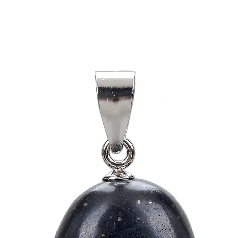 Stein der Offenheit – Pyrit in Schiefer ca. 3,8 cm mit 925er Silberöse - groß
