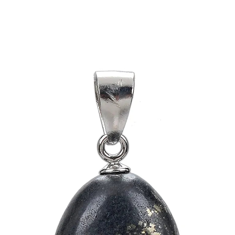 Stein der Offenheit – Pyrit in Schiefer ca. 3 cm mit 925er Silberöse - klein