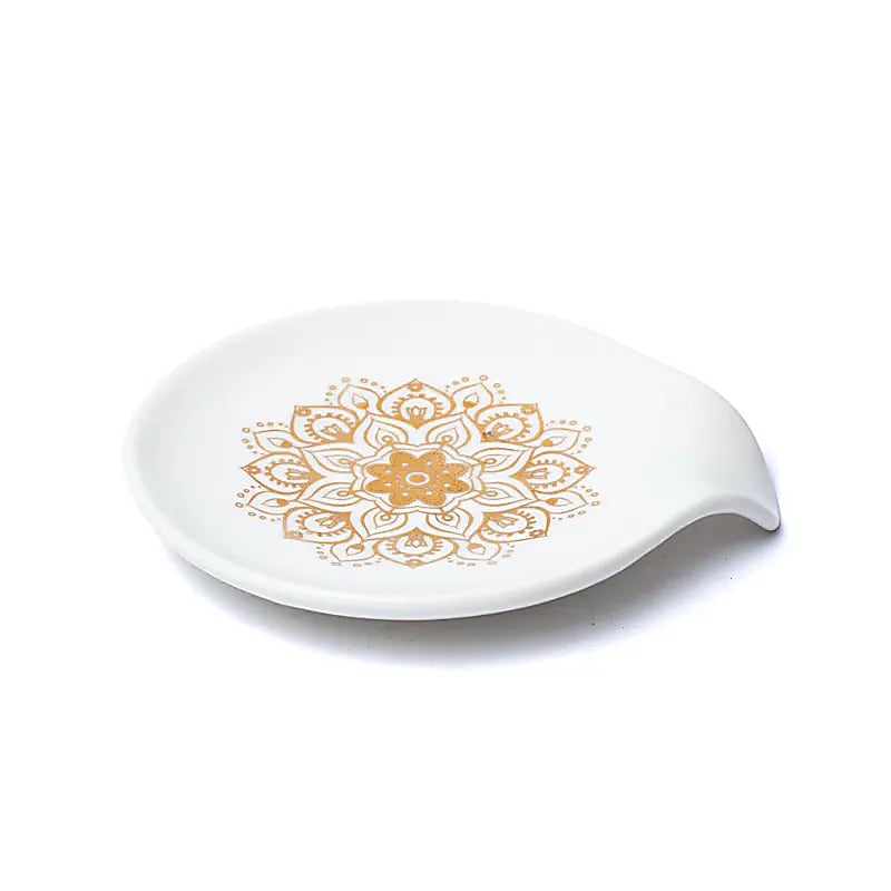 Teebeutelablage – Mandala Weiß - 10 cm
