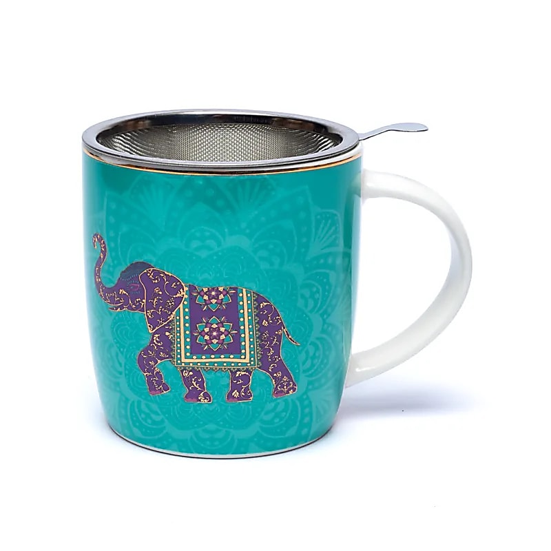Teetasse mit Sieb – Indischer Elefant - 400 ml