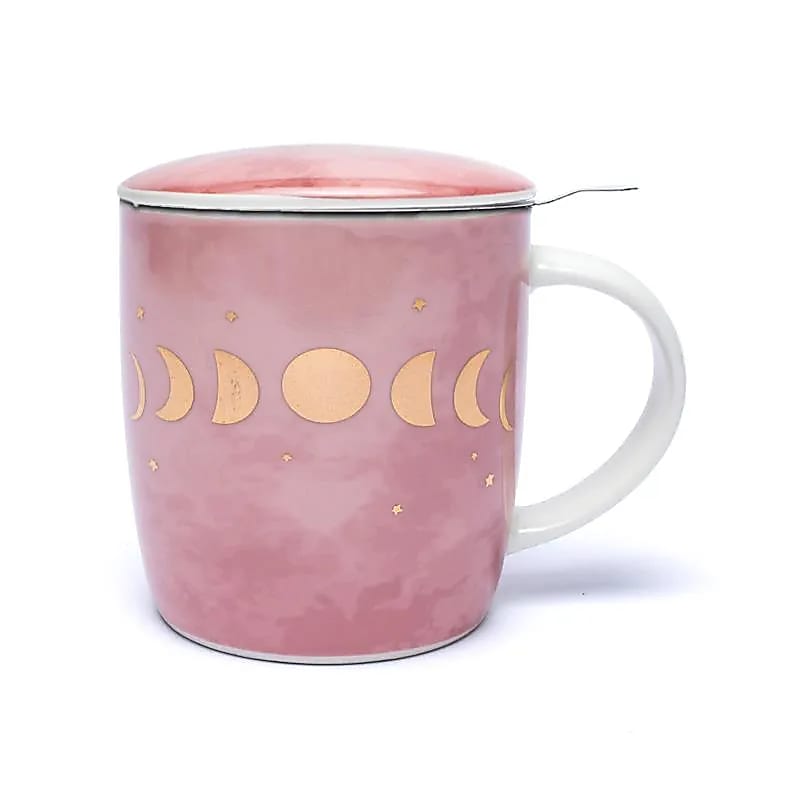 Teetasse mit Sieb & Deckel – Mondphasen - 400 ml
