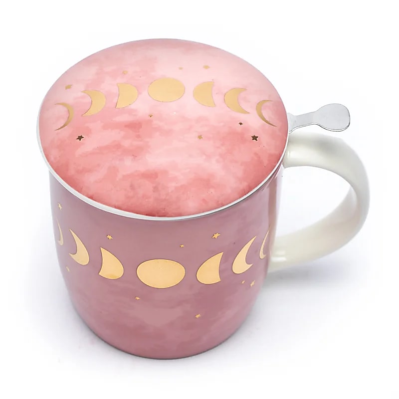Teetasse mit Sieb & Deckel – Mondphasen - 400 ml