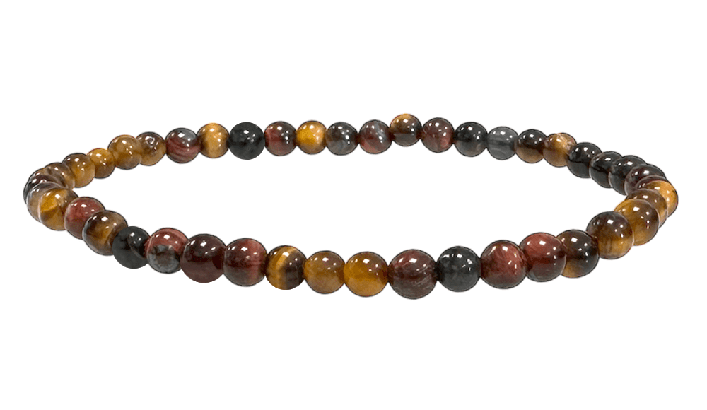 Tigerauge Mix (Gold, Rot & Blau) – Schutz-Armband – 4-5 mm Perlen, A-Qualität