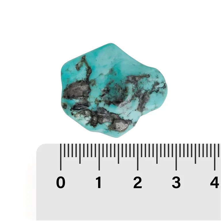 Türkis (stabilisiert) – Trommelstein gebohrt (ca. 2,0–2,9 cm), Bohrung 2,2 mm