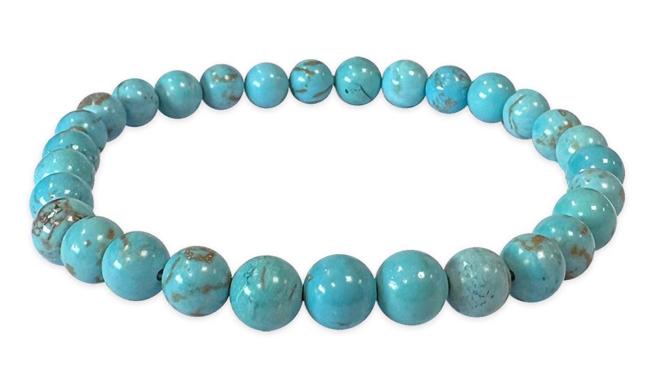 Turquenit, getönter Howlite - A Qualität - Perlenarmband 6 mm