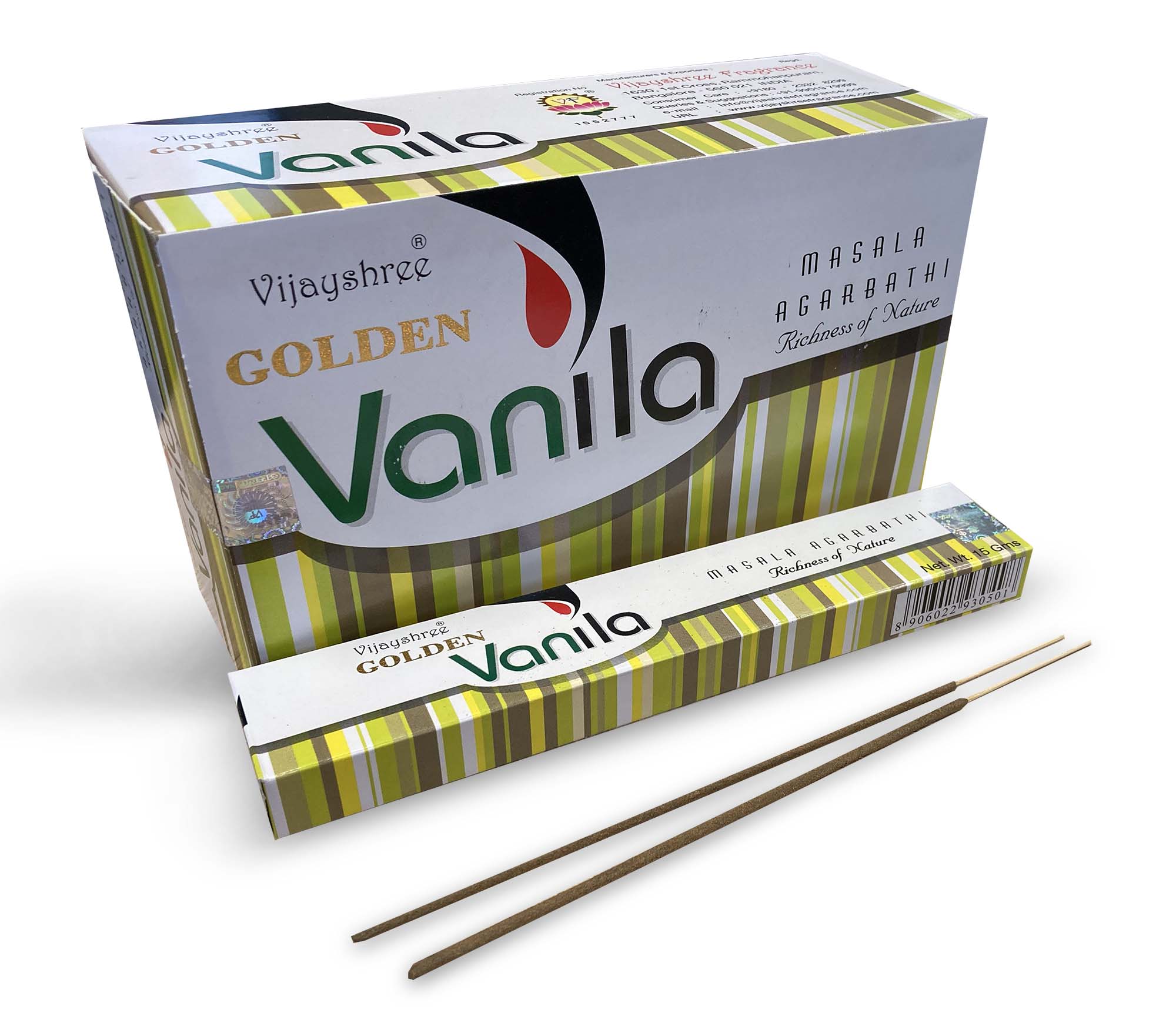 Vijayshree - Golden - Vanila (Vanille) - Räucherstäbchen 15 g