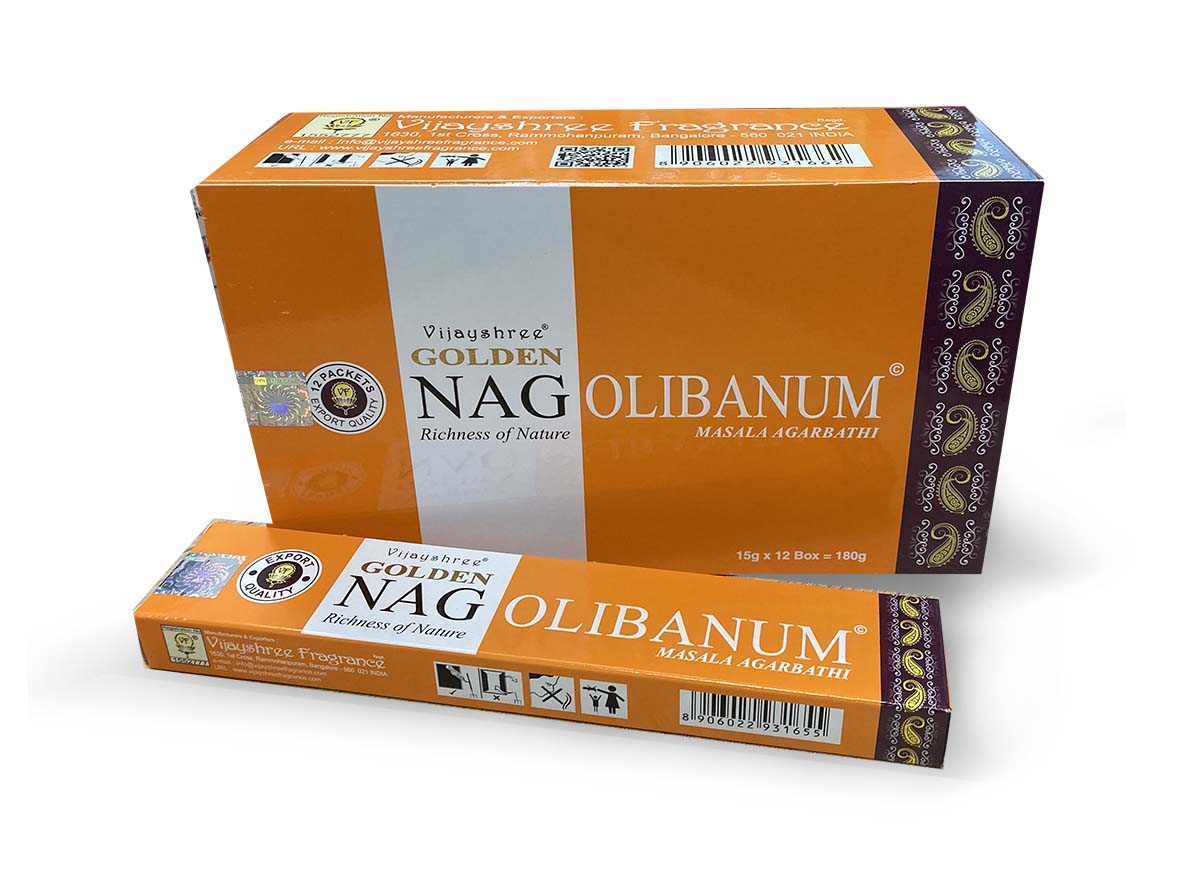 Vijayshree - Golden Nag - Olibanum (Weihrauch) - Räucherstäbchen 15 g