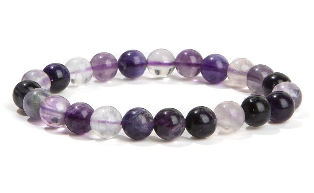 Violetter Fluorit - AB Qualität - Perlenarmband 8 mm
