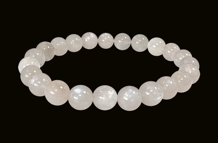 Weißer Mondstein (Peristerit) - A Qualität - Perlenarmband 8 mm