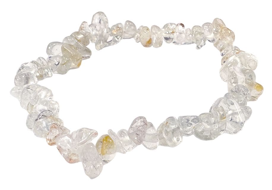 Weißer Topas Splitterarmband – Kristalliner Glanz aus Brasilien (5-8 mm)