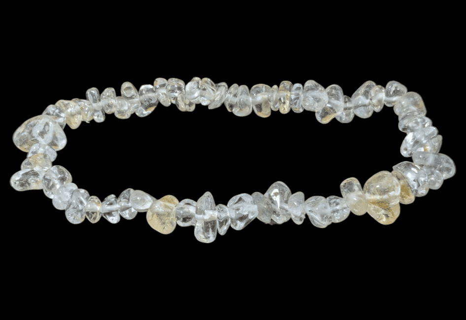 Weißer Topas Splitterarmband – Kristalliner Glanz aus Brasilien (5-8 mm)