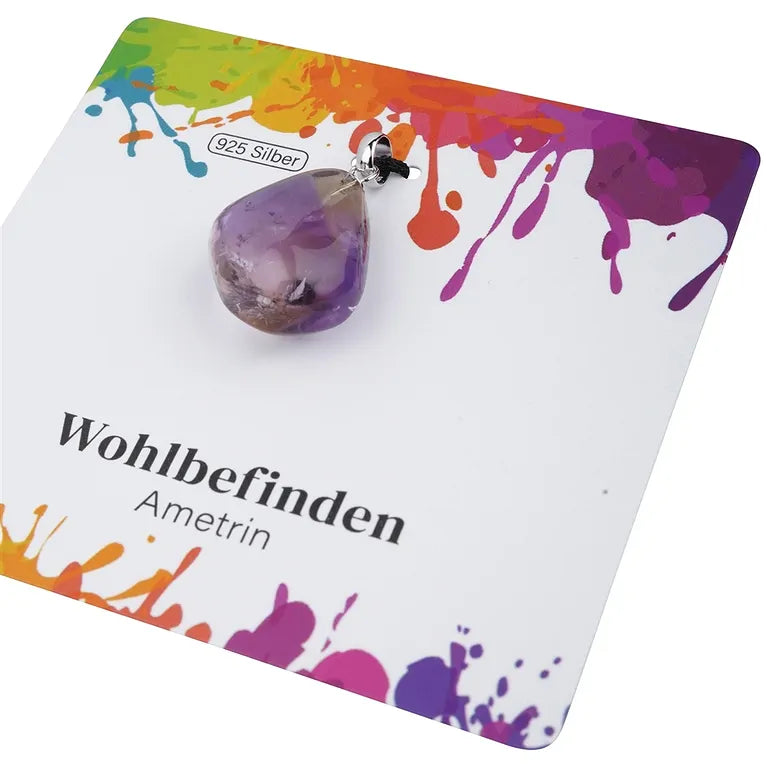 Wohlbefinden – Ametrin Trommelstein 2,0–2,5 cm mit 925er Silberöse - klein