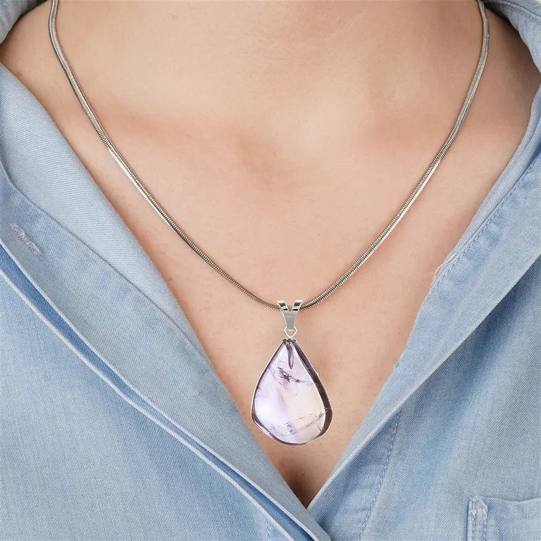 Wohlbefinden – Ametrin Trommelstein 3–3,5 cm mit 925er Silber-V-Öse - groß