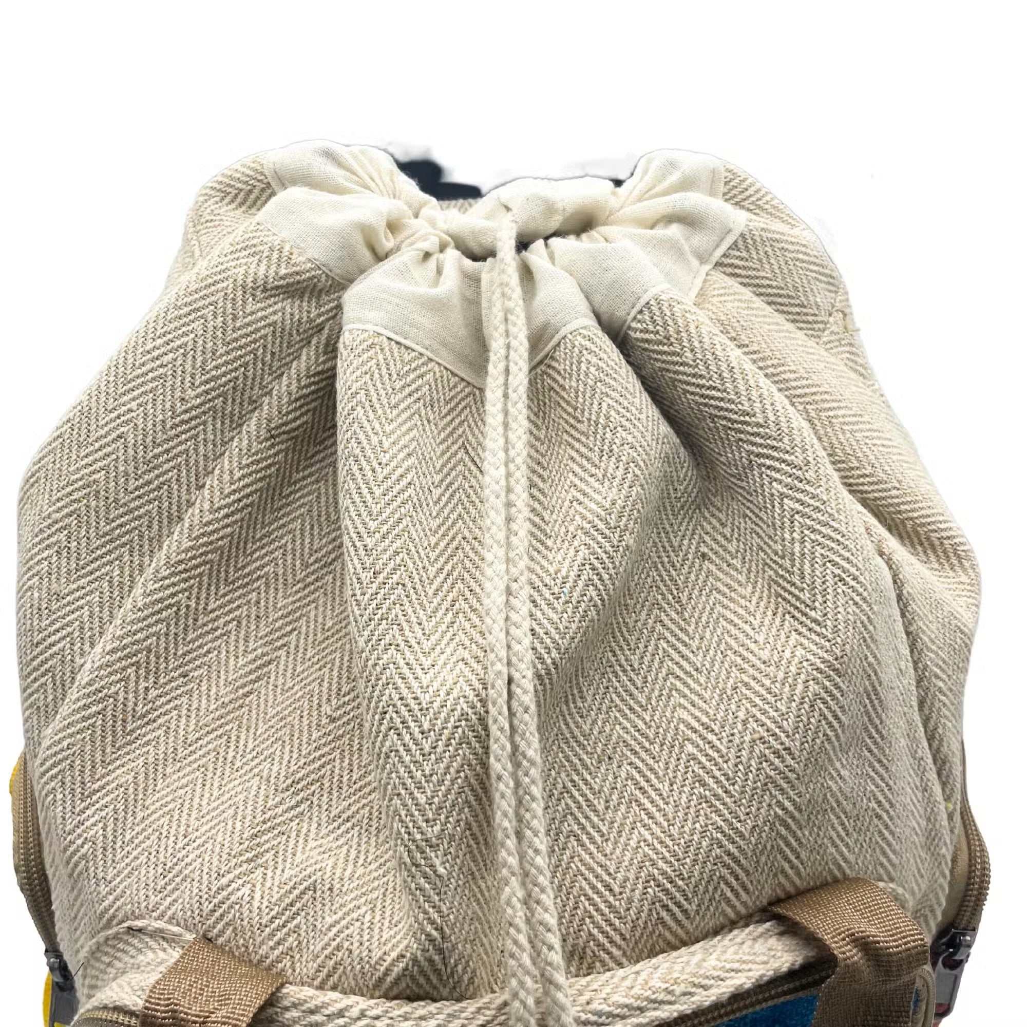 XL Hanf-Rucksack „Batik-Cube“ – Großer Reiserucksack aus Nepal