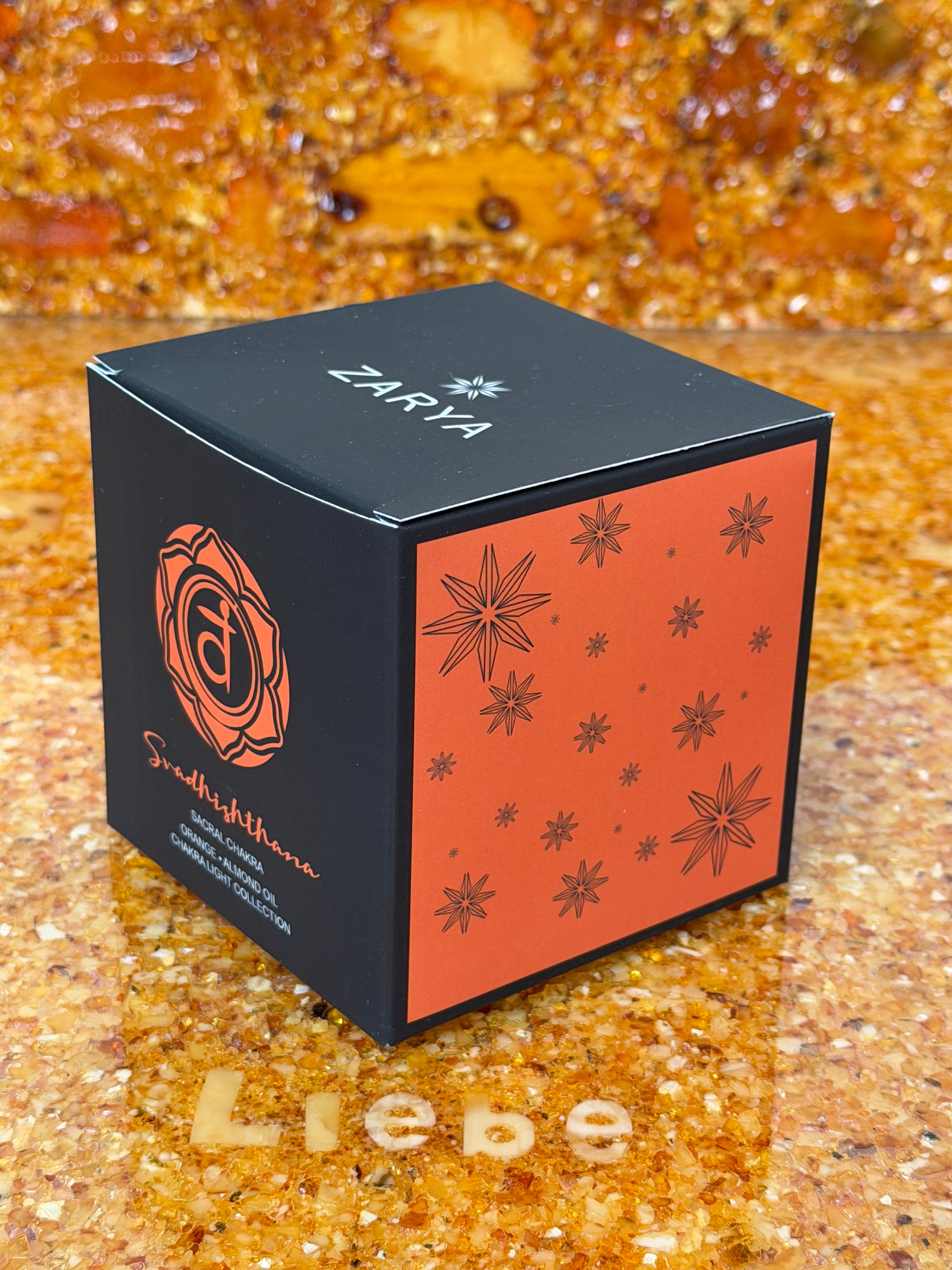 Zarya Chakra Light - 2. Chakra: Swadhishthana (Sakralchakra) Kerze - Orange & Edelstein