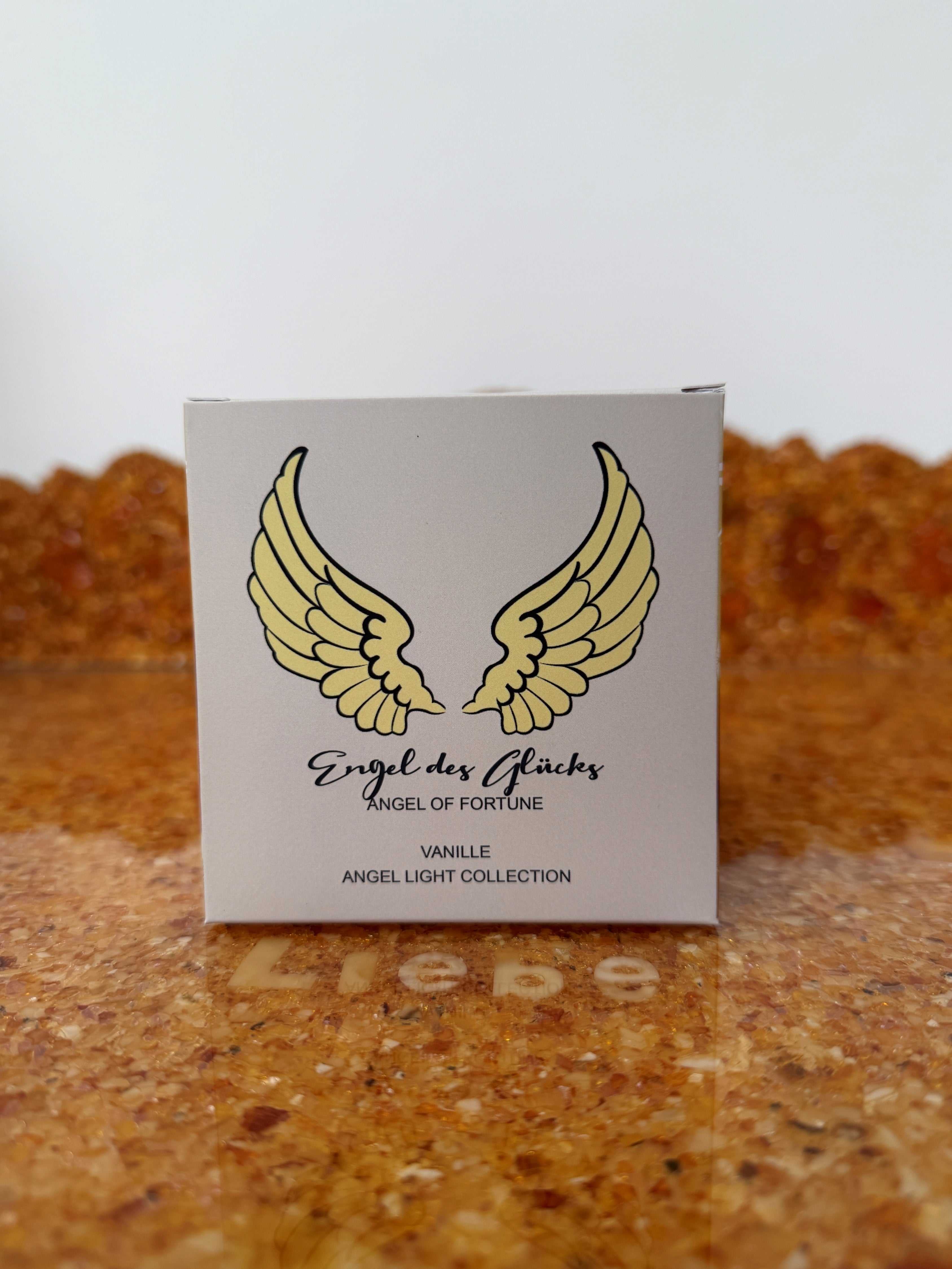 Zarya Kleine Engelkerze - Angel Light – "Engel des Glücks" mit Vanille & Grüner Jade