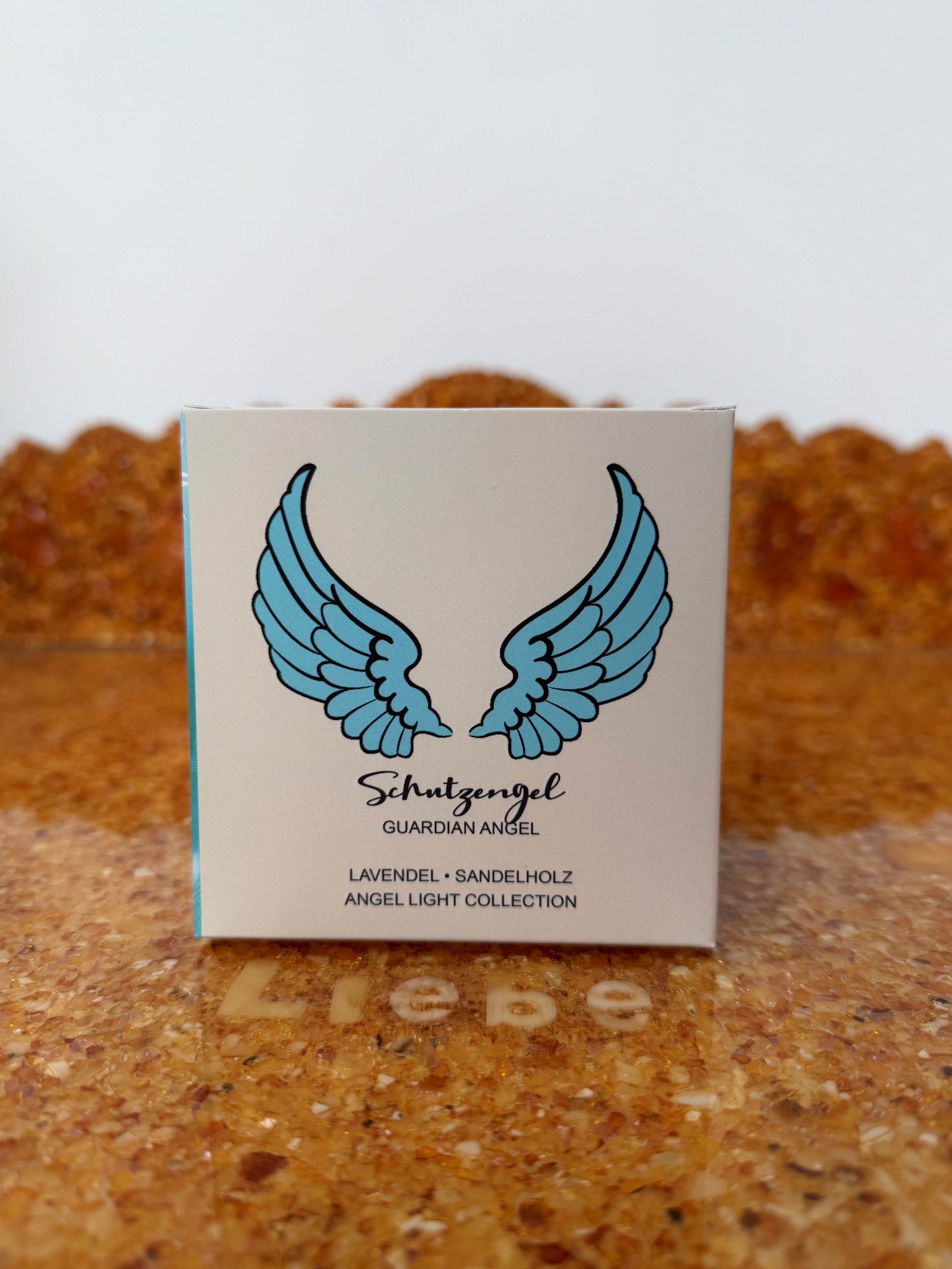 Zarya Kleine Engelkerze - Angel Light – "Schutzengel" mit Lavendel, Sandelholz & Tigerauge